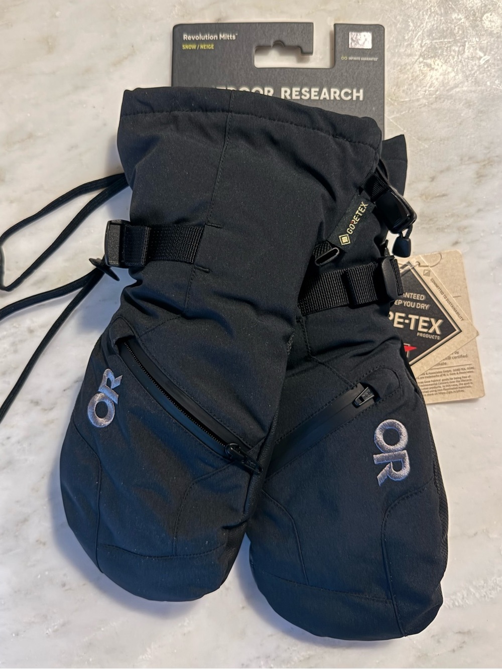 Outdoor Research GORE-TEX “REVOLUTION” Black Snow Mittens - NWT!